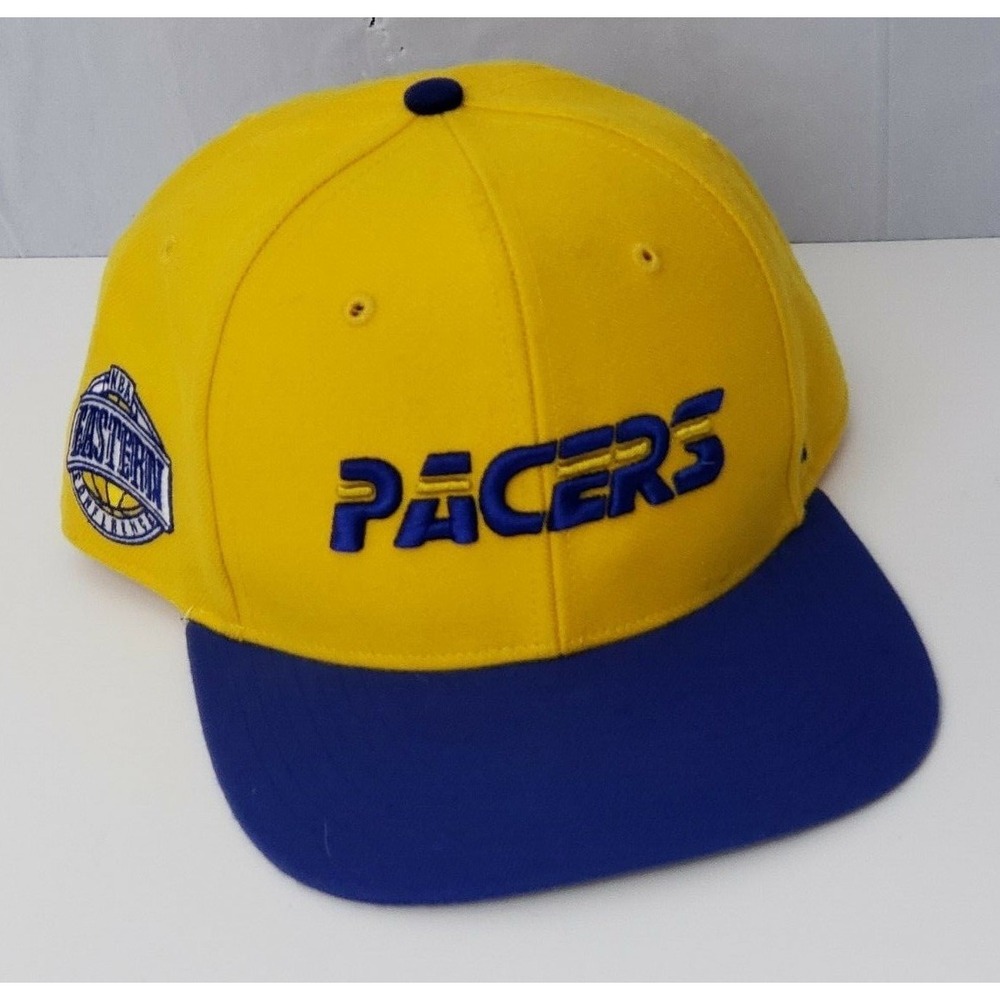 47 Indiana Pacers Throwback Snapback Hat Yellow Blue NBA Cap